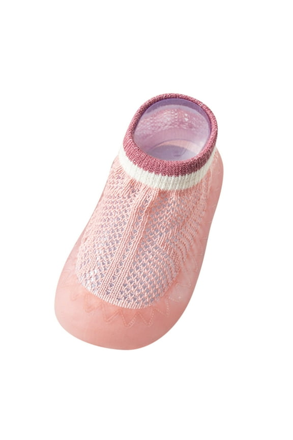 Baby Socks - Kids Toddler Baby Boys Girls Summer Solid Breathable Soft Sole Rubber Shoes Socks Slipper Anklet - Socks for Baby Girl,Color:Pink,Size:13-18 Months