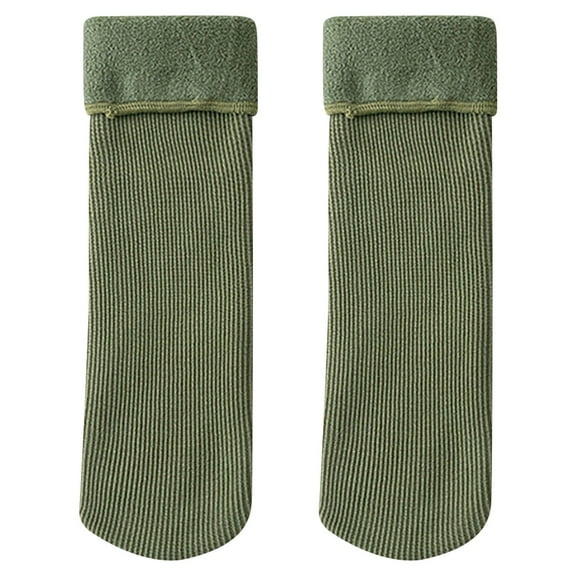 Krdevn Baby Socks - Socks for Kids Fleececozy Soft Velvet Slim Thermal Socks Fleececozy Socks Winter Warm Snow Socks - Socks for Baby Girl,Color:Army Green,Size:1-10 years