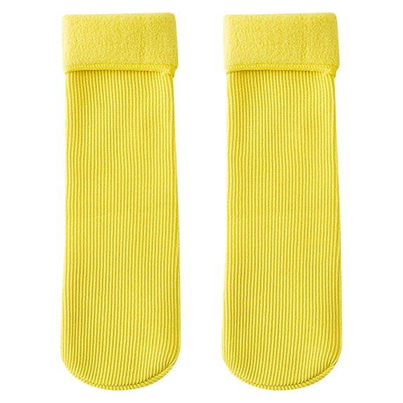 Krdevn Baby Socks - Socks for Kids Fleececozy Soft Velvet Slim Thermal Socks Fleececozy Socks Winter Warm Snow Socks - Socks for Baby Girl,Color:Light Yellow,Size:1-10 years