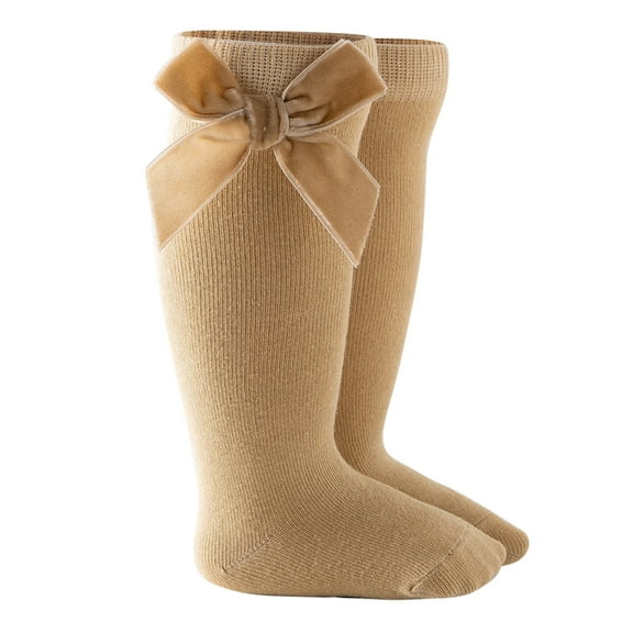 Krdevn Baby Socks - Toddler Baby Kids Girls Solid Knee-High Socks Stockings Mid-Calf Length Princess Sock - Socks for Baby Girl,Color:Beige,Size:18-36 Months