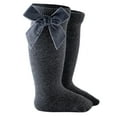thumbnail image 1 of Krdevn Baby Socks - Toddler Baby Kids Girls Solid Knee-High Socks Stockings Mid-Calf Length Princess Sock - Socks for Baby Girl,Color:Dark Gray,Size:18-36 Months, 1 of 4