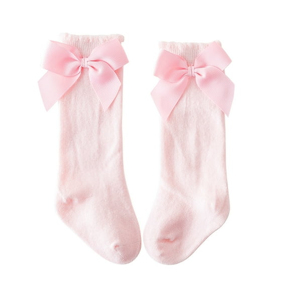 Krdevn Baby Socks - Toddler Baby Kids Girls Solid Knee-High Socks Stockings Mid-Calf Length Princess Sock - Socks for Baby Girl,Color:Pink,Size:3-5 Years