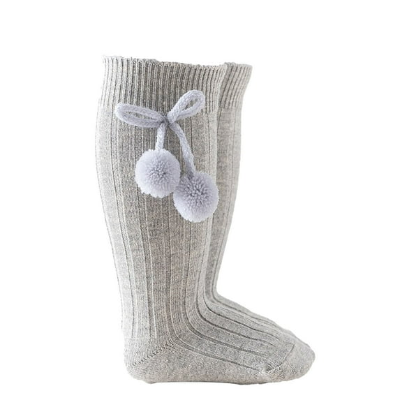 Krdevn Baby Socks - Toddler Baby Kids Girls Solid Knee High Socks Stockings Mid Calf Length Sock - Socks for Baby Girl,Color:Grey,Size:12-24 Months