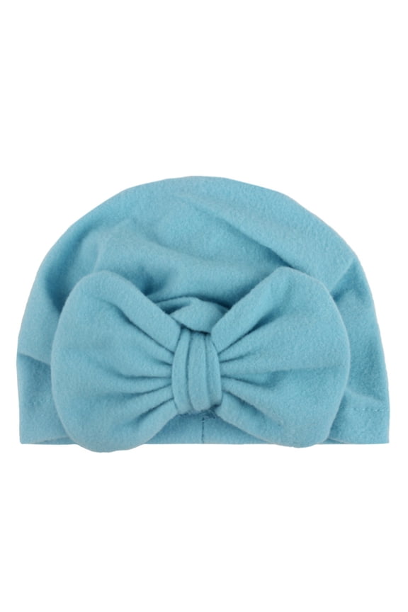 Krdevn Baby Soft Bow Turban Beanie Hat Large Matching Fabric Bow Elastic Stretch Breathable Lightweight Unisex Head Wrap for Toddler Boys Girls