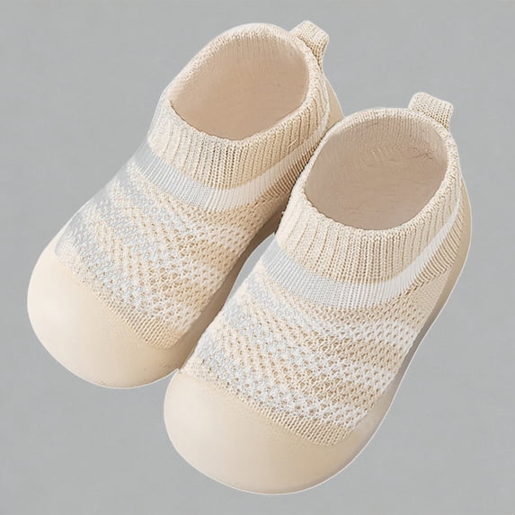 Krdevn Baby Stripe Mesh Sock Sneakers, -On Breathable Soft Sole Casual Sport Shoes for Boys & Girls,Sizes 18-24 Months