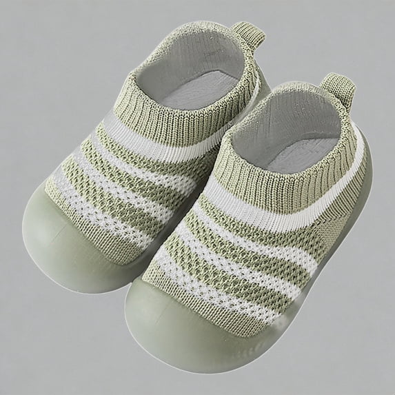 Krdevn Baby Stripe Mesh Sock Sneakers, -On Breathable Soft Sole Casual Sport Shoes for Boys & Girls,Sizes 6-12 Months