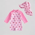 thumbnail image 1 of Krdevn Baby Unisex One Piece Rash Guard Swimsuit With Sun Hat Fish Print Raglan Sleeve Half Zip UPF 50+ Summer Beach Pool Swimwear,12-18 Months, 1 of 3