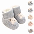 thumbnail image 1 of Krdevn Baby Winter Boots, 0-1 Year Cotton Soft Fleece Lined Warm Non Slip Walking Booties for Newborn Boys Girls,Grey, 1 of 7