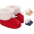 thumbnail image 1 of Krdevn Baby Winter Boots, 0-1 Year Cotton Soft Fleece Lined Warm Non Slip Walking Booties for Newborn Boys Girls,Red, 1 of 5