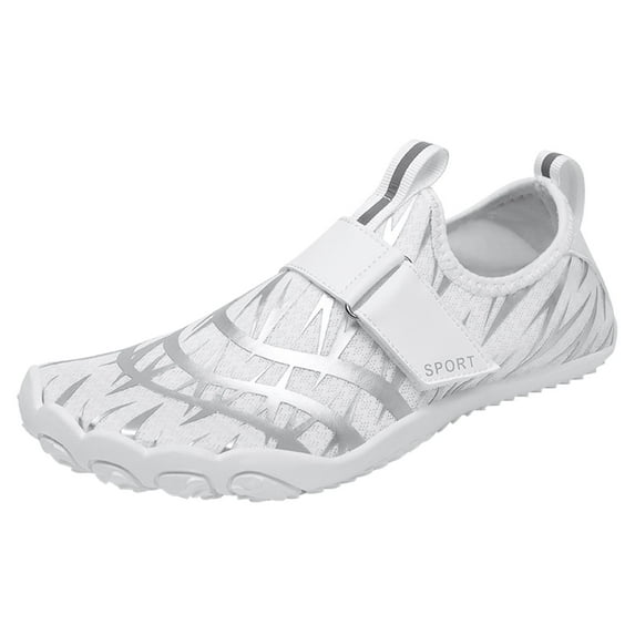 Krdevn Beach Shoes for Men Women - Water Shoes Anti- Soft Sole for Swimming Fishing Diving Wading River Outdoor,Color:X1 White,Size:7.5