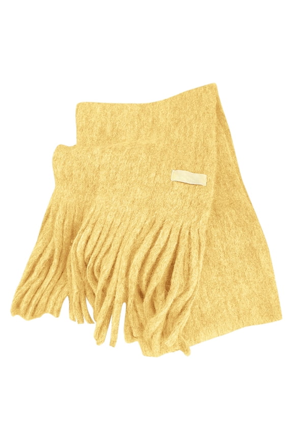 Blend Knit Scarf for Elegant Long Fringe Winter Wrap Soft Warm Everyday Comfort,Size:One Size