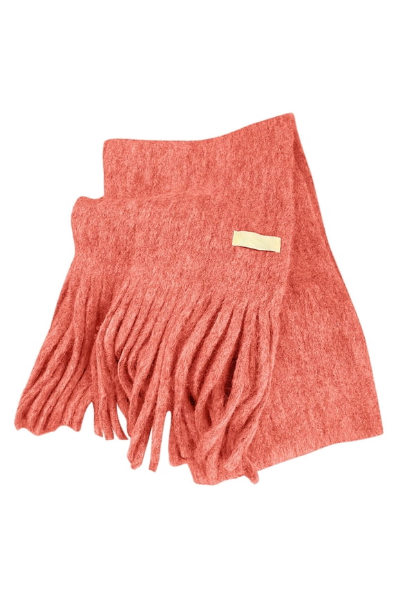 Blend Knit Scarf for Elegant Long Fringe Winter Wrap Soft Warm Everyday Comfort,Size:One Size