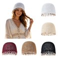 thumbnail image 1 of Krdevn Bohemian Crochet Hat Handmade Shell Lightweight Boho Cap for Beach and Travel,One Size, 1 of 6