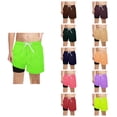 thumbnail image 1 of Krdevn Boys 2-in-1 Athletic Shorts, Solid Color Double Layer Mesh Workout Shorts with Drawstring,Green, 1 of 4