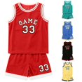 thumbnail image 1 of Krdevn Boys Basketball Set Game Sleeveless Top and Shorts Athletic Outfit,9-10 Years, 1 of 3