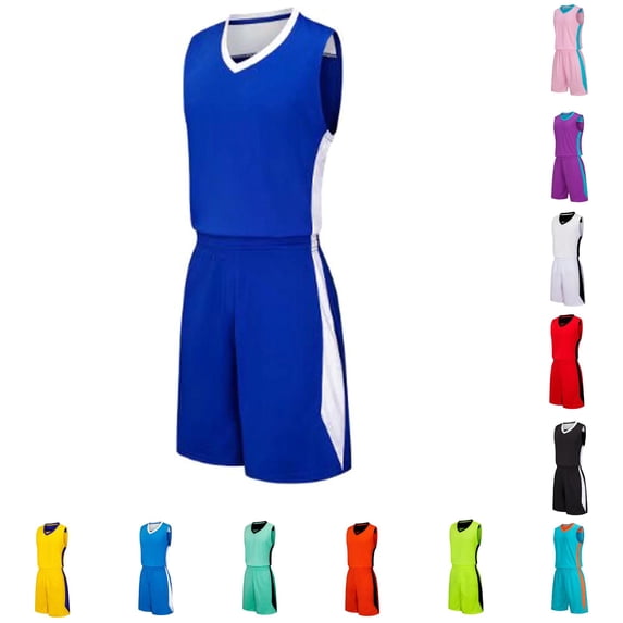 Krdevn Boys Basketball Set Sleeveless Breathable Uniform for Training and Games,5-6 Years