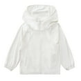 thumbnail image 1 of Krdevn Boys Color Block Hooded Zip Up Lightweight Windbreaker Jacket with Side Pockets White,10-11 Years, 1 of 2