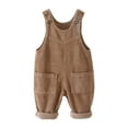 thumbnail image 1 of Krdevn Boys Corduroy Romper Jumpsuit Overall for Baby Toddler Casual Playwear Soft Durable Outfit with Adjustable Straps and Convenient Snap Closure,Size:2-3 Years, 1 of 7