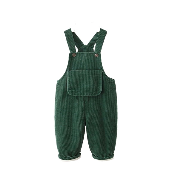 Krdevn Boys Corduroy Romper Jumpsuit Winter Lined Overalls Baby Casual Outfit Warm Soft Playwear for Toddlers,Size:12-18 Months