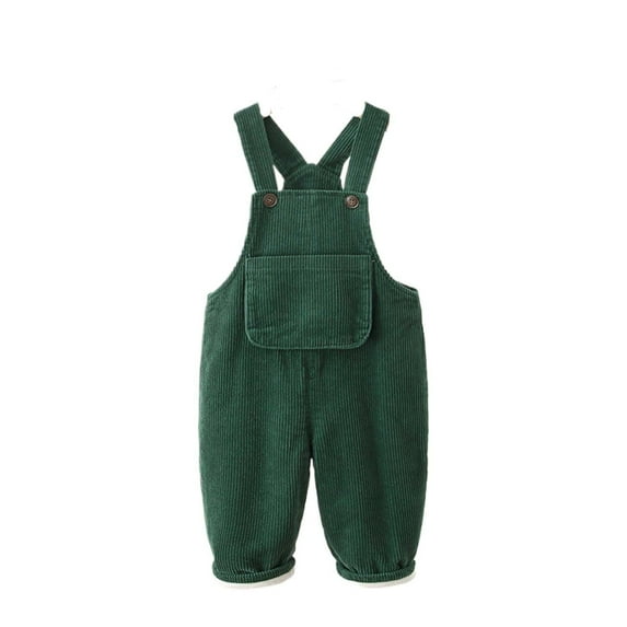 Krdevn Boys Corduroy Romper Jumpsuit Winter Lined Overalls Baby Casual Outfit Warm Soft Playwear for Toddlers,Kids Clothing,18-24 Months