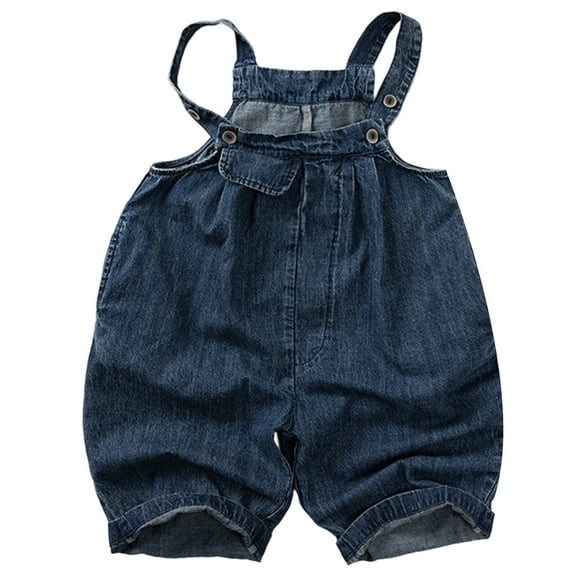 Krdevn Boys Denim Overalls for Toddlers and Kids Summer Lightweight Casual Romper Pants Playwear for Boys and Girls,Kids Clothing,5-6 Years