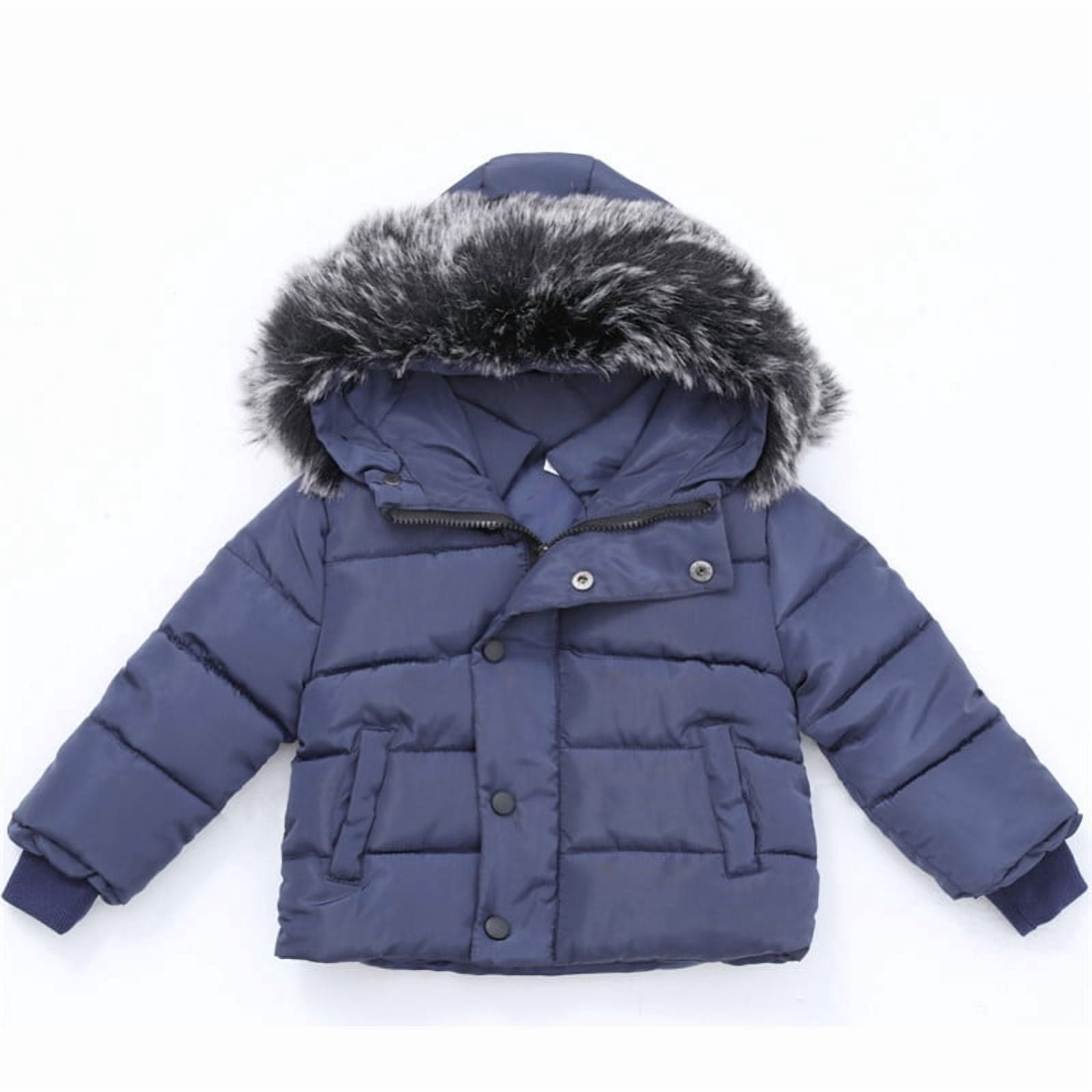 Krdevn Boys Down Jacket Winter Warm Insulated Coat with Soft Trim Hood ...