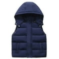 thumbnail image 1 of Krdevn Boys Down Vest Winter Warm Insulated Padded Sleeveless Jacket with Hood for Kids Outdoor Activities,Fall Clothes,Size:13-14 Years, 1 of 4