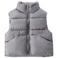 thumbnail image 1 of Krdevn Boys Down Vest Winter Warm Padded Quilted Sleeveless Jacket with Stand Collar for Children Outdoor Activities,Fall Clothes,Size:10-11 Years, 1 of 4