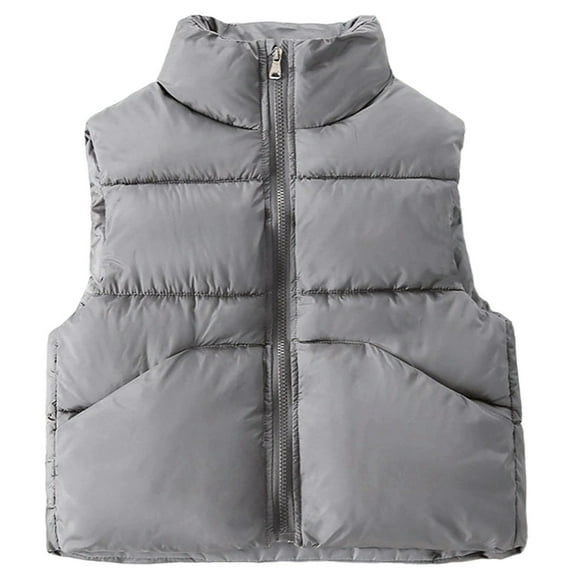 Krdevn Boys Down Vest Winter Warm Padded Quilted Sleeveless Jacket with Stand Collar for Children Outdoor Activities,Fall Clothes,Size:10-11 Years