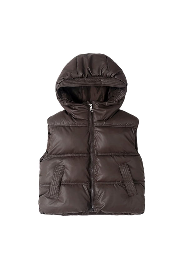 Boys Down Vest with Hood Warm Padded Quilted for Kids Winter Outdoor Activities,Fall Clothes,Size:11-12 Years