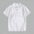 thumbnail image 1 of Krdevn Boys Girls Cotton Polo Shirt With Chest Pocket Short Sleeve Breathable Casual School Uniform Top,6-7 Years, 1 of 7