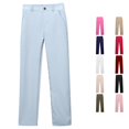 thumbnail image 1 of Krdevn Boys Girls High Stretch Straight Leg Dress Pants Hidden Elastic Waist Multi Pocket Pants for School Ceremony Daily Travel Wear,15-16 Years, 1 of 7