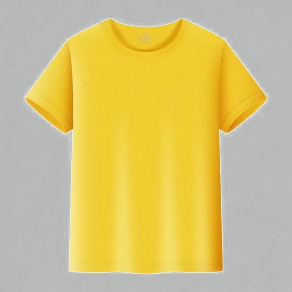 Krdevn Boys Girls Short Sleeve Crew Neck T-Shirt Breathable Cotton Blend Plain Casual Summer Tee,9-10 Years