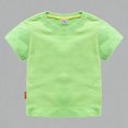 thumbnail image 1 of Krdevn Boys Girls Short Sleeve Crew Neck T-Shirt Soft Organic Cotton Casual Summer Basic Tee,12-18 Months, 1 of 6