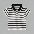 thumbnail image 1 of Krdevn Boys Girls Striped Pique Polo Shirt Short Sleeve Breathable Cotton Blend Casual Summer School Top,3-4 Years, 1 of 4