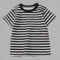 thumbnail image 1 of Krdevn Boys Girls Striped Short Sleeve T-Shirts 100% Cotton Crew Neck Casual Summer Tops for Daily Wear,6-7 Years, 1 of 6