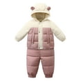 thumbnail image 1 of Krdevn Boys Girls Winter Thicken Hooded Coat Jacket Snowsuit Toddler Windproof Warm Jumpsuit Outwear Snow Wear,Kids Clothing,9-12 Months, 1 of 2