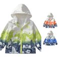 thumbnail image 1 of Krdevn Boys Hooded Windbreaker Graphic Print Zip Up Jacket Size:5-6 Years, 1 of 6