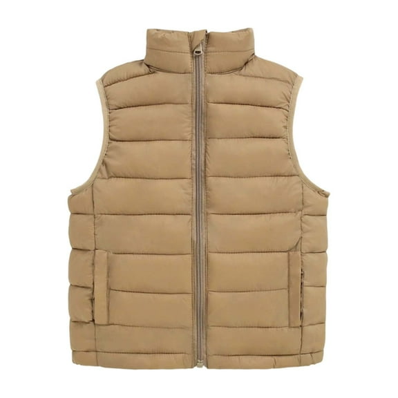 Krdevn Boys Lightweight Quilted Vest Outerwear Insulated Sleeveless Jacket for Kids and Youth with Stand Collar Easy Wear,Kids Clothing,13-14 Years
