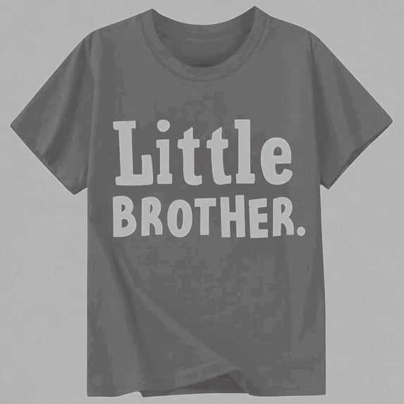 Krdevn Boys "Little Brother" Graphic Print Short Sleeve T-Shirt Casual Crew Neck Summer Tee for Kids,10-11 Years