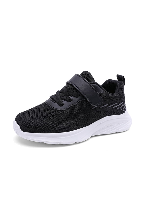 Boys' Mesh Trainers, Hook and Loop Strap Athletic Shoes, Breathable Lightweight Running Shoes for Indoor & Outdoor Play,9-9.5 Years