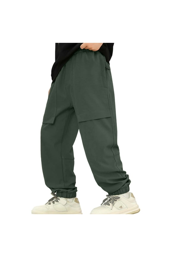 Boys Outdoor Hiking Pants Winter Lined Cargo Pants Windproof Snow Trousers for Kids Youth,Fall Clothes,Size:8-9 Years