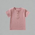 thumbnail image 1 of Krdevn Boys Ribbed Henley T-Shirt Short Sleeve Soft Breathable Cotton Blend Casual Summer Kids Daily Wear Tee,4 Years, 1 of 3