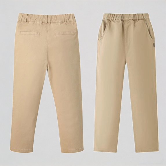 Krdevn Boys School Pants Casual Dress Trousers Elastic Waist Comfortable Kids Pants for Teenagers Durable Stretchable Long Pants for Daily Wear,7-8 Years