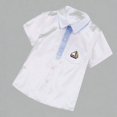 thumbnail image 1 of Krdevn Boys Short Sleeve Button-Down Shirt With Polka Dot Casual Summer Sailing Party Top,5-6 Years, 1 of 4