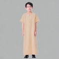 thumbnail image 1 of Krdevn Boys Short Sleeve Thobe With Traditional Tunic Robe For Spring & Summer,13-14 Years, 1 of 9