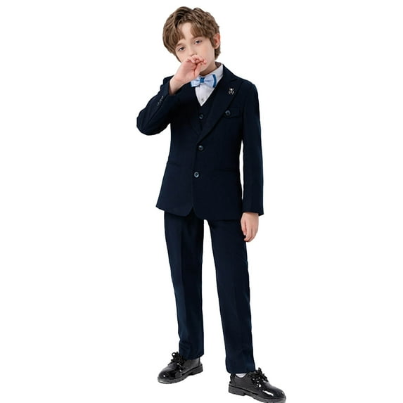 Krdevn Boys' Solid Color Suit Formal Dress Set,Kids Clothing,6-7 Years