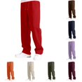 thumbnail image 1 of Krdevn Boys Solid Drawstring Open Hem Sweatpants Fall Loose Straight Knit Casual Trousers with Side Inseam Pockets 11-12 Years,Red, 1 of 5