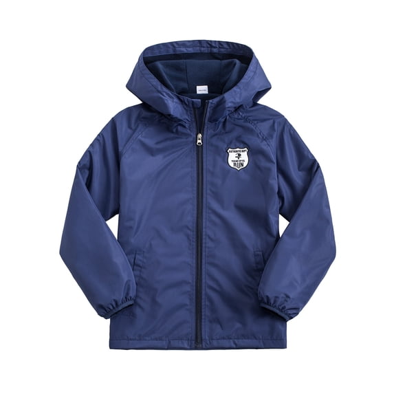 Krdevn Boys' Solid Hooded Windbreaker Jacket Zip-Up Lined Coat Size:8-9 Years