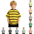 thumbnail image 1 of Krdevn Boys Striped Short Sleeve T Shirt Drop Shoulder Casual Summer Basic Tee,12-13 Years, 1 of 5